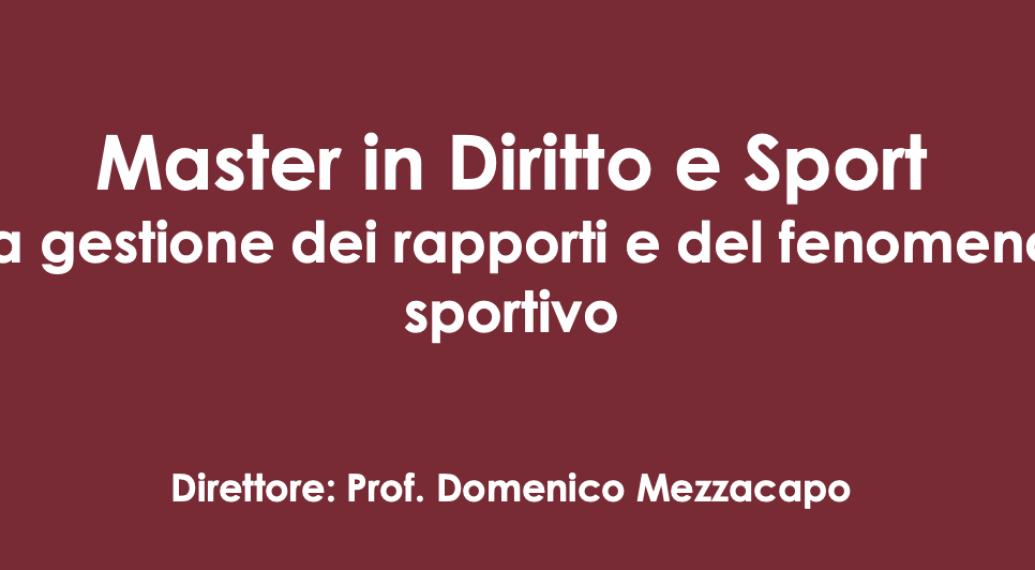 MASTER IN DIRITTO E SPORT