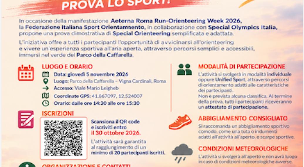 SPECIAL ORIENTEERING, SECONDA PROVA A ROMA NELL
